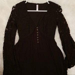 Black Lace Detail Dress
